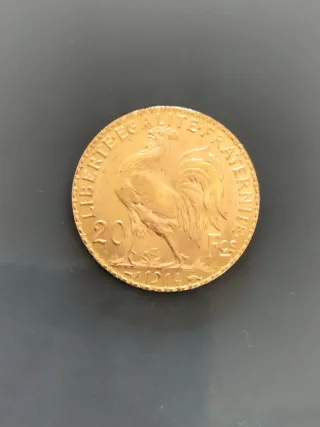Moneda Oro 20 Francos Gallo 1914