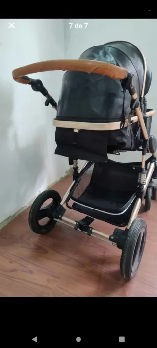 Carrito Cynebaby tipo Moisés en cuero