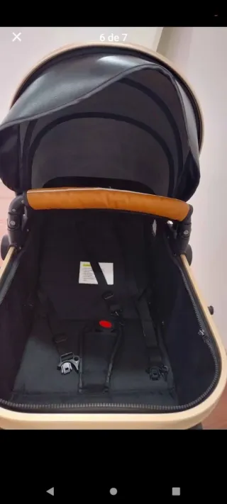 Carrito Cynebaby tipo Moisés en cuero