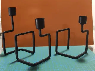 Coppia Portacandele Design Moderno Nero