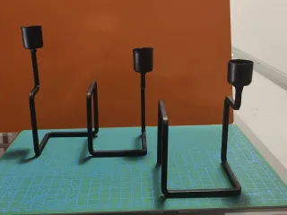 Coppia Portacandele Design Moderno Nero