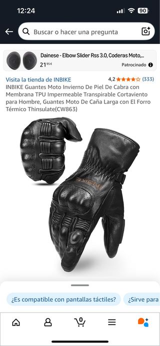 Guantes Moto Inbike Piel Cabra Membrana decalidad