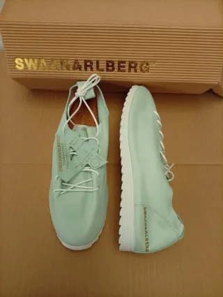 Zapatillas Swaanarlberg Piel Verde Talla 36 NUEVAS