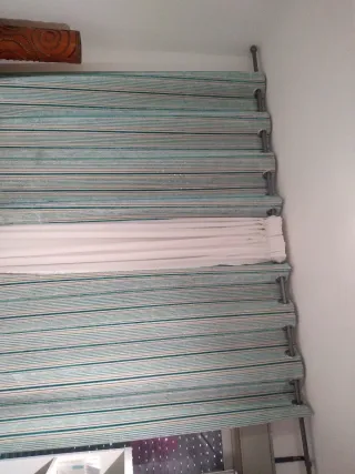 Cortinas Gato Preto Rayas Beige y Verde