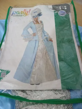 Disfraz Época Atosa Azul/Plata Talla M