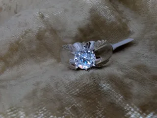 Sortija Solitario Plata grande anillo