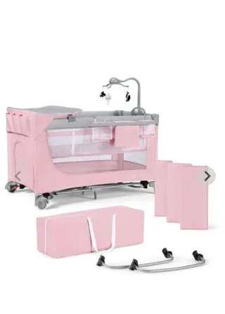 Cuna de viaje Kinderkraft rosa