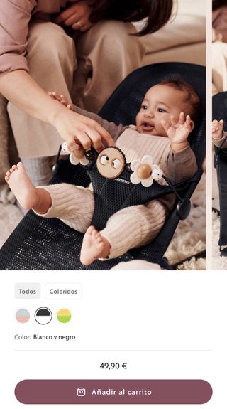 Trona Babybjörn con juguete para hamaca