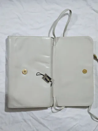 Pochette bianca vintage con tracolla