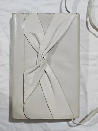 Pochette bianca vintage con tracolla