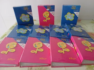 Lote 10 Álbumes Hofmann 100 Fotos Azul/Rosa