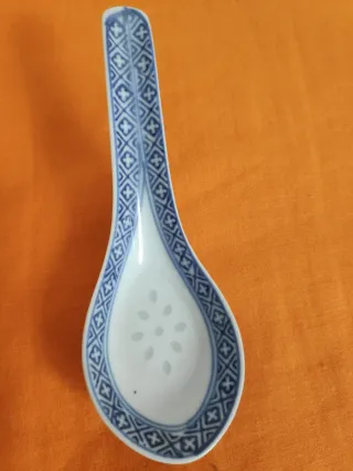 Cuenco y Cuchara Porcelana China Vintage