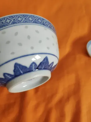 Cuenco y Cuchara Porcelana China Vintage