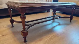 Mesa centro mármol y madera