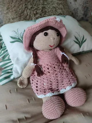 Muñeca Amigurumi Crochet Rosa