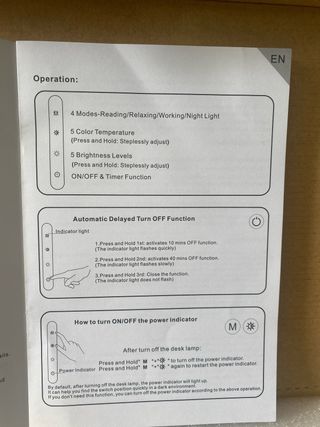 Lámpara LED de escritorio blanca