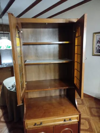 Conjunto 3 armarios madera cristalera