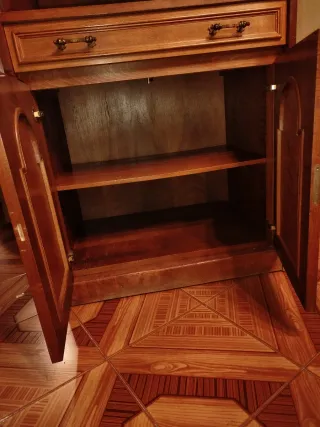 Conjunto 3 armarios madera cristalera