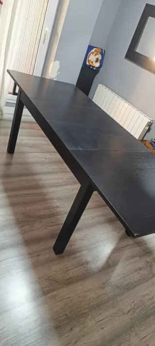 Mesa de comedor extensible negra