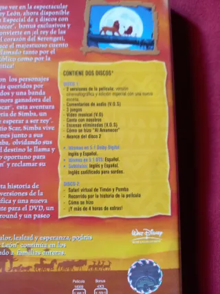 El Rey León DVD Edición Especial 2 Discos