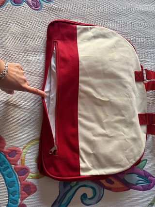 Bolso de viaje Fortuna rojo y beige