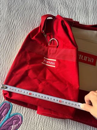 Bolso de viaje Fortuna rojo y beige