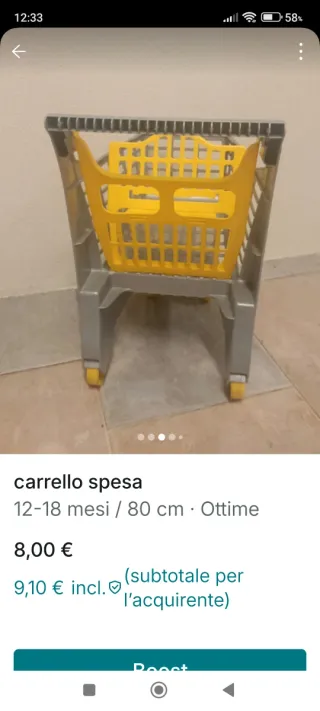 Carrello spesa giallo e grigio