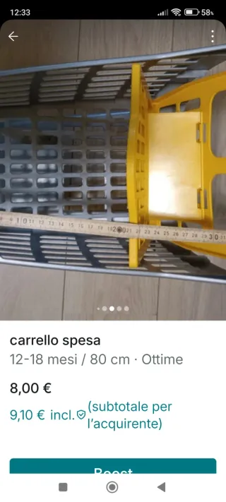 Carrello spesa giallo e grigio