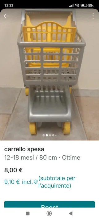 Carrello spesa giallo e grigio