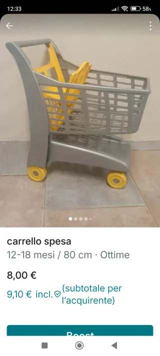 Carrello spesa giallo e grigio