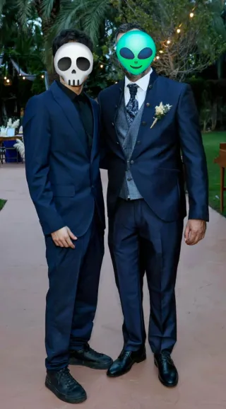 Traje Novio Italiano Azul Talla 56