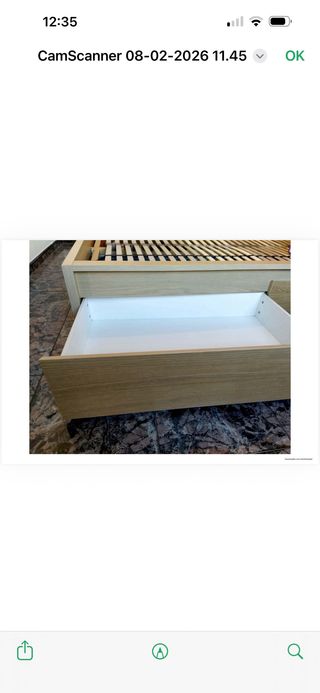 Cama doble con cajones de madera, serie MALM IKEA