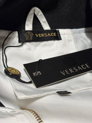 Giacca Versace Bianca con Dettagli Oro