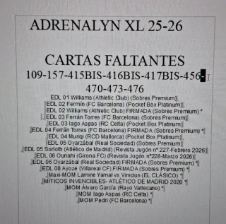 Colección Panini Adrenalyn La Liga 2025-2026