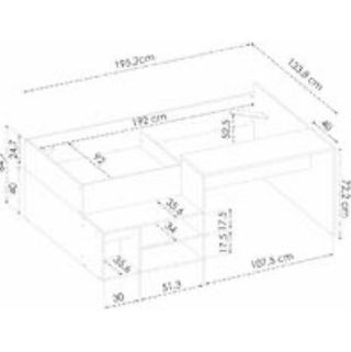 Cama con escritorio y estantería