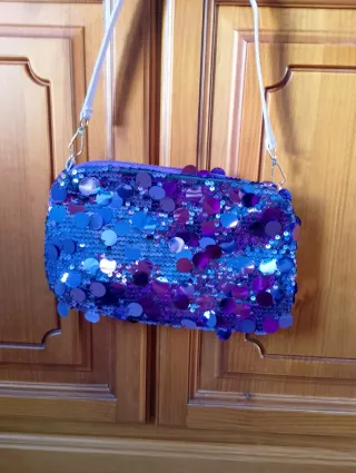 Bolso lentejuelas morado