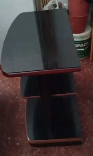 Mueble TV cristal y madera