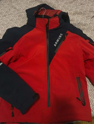 Cazadora de moto Armure roja y azul