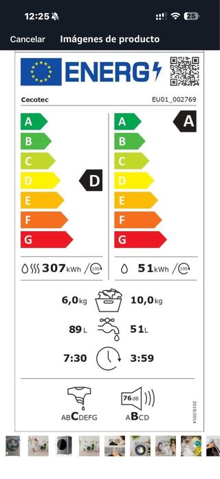 Lavadora Cecotec 10 kg