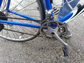 Bicicleta Zeus azul y blanca