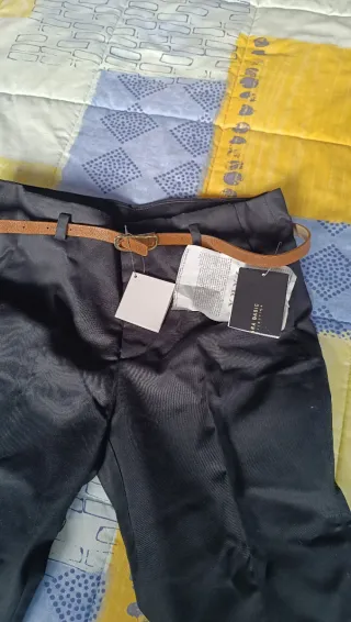 Pantalón Zara mujer pinzas negro