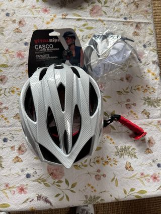 Casco Bicicleta Vital Bike Blanco con Luz TallaM/L