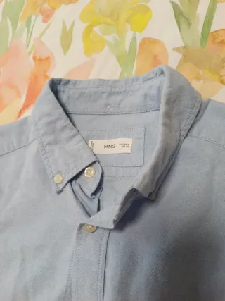 Camisa de vestir azul MANGO Talla S