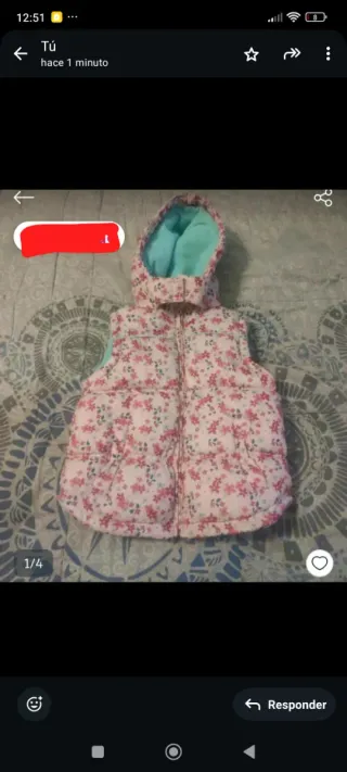 Chaleco infantil estampado mariposas