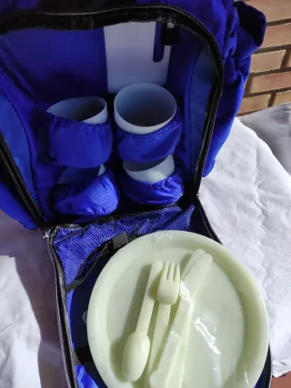 Mochila nevera azul nueva