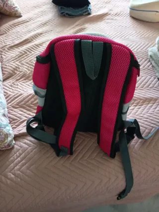 Transportín para mascotas gris y rosa