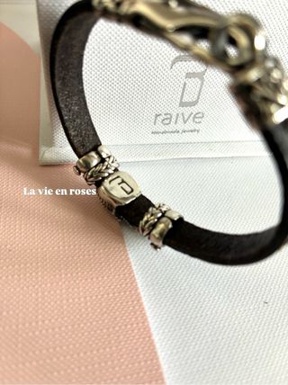 Pulsera Raive Calavera espinela Plata 925 Cuero