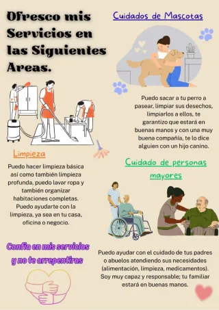 Ofrezco servicio de limpieza y cuidado de personas