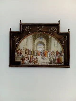 Retablo de madera Escuela de Atenas