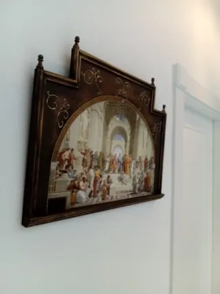 Retablo de madera Escuela de Atenas